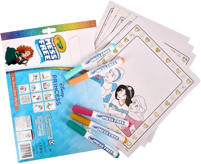 Crayola Color Wonder Disney Princess Glitter Coloring Pages & Mess Free Markers - Image 6