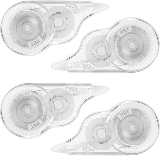 JEFURE 4 Pcs Correction Tape, 39.4 Ft White Wrong Out Tear-Resistant Bulk by JEFURE