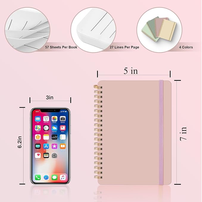 4 PCS Small Spiral Notebook 5x7, Spiral Journal Notebook, Notebooks - Image 2