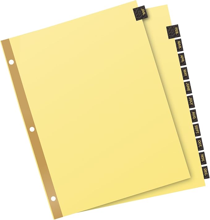 Avery Jan-Dec Dividers for 3 Ring Binders, 12 Tabs/Set, Pre-Printed Black - Image 7
