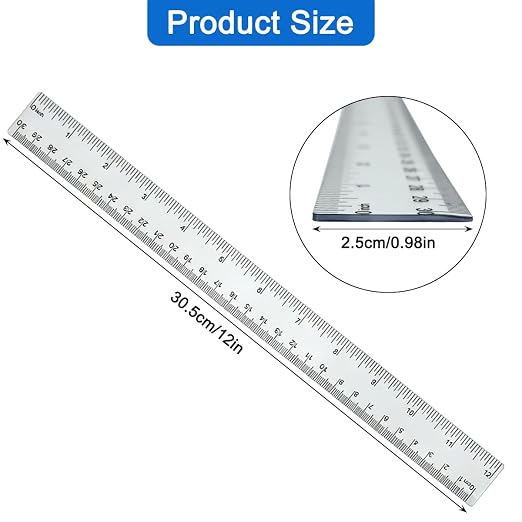 10 Pack Assorted Color Clear Plastic Rulers, 12 Inch/30 cm Transparent Ruler - Image 2