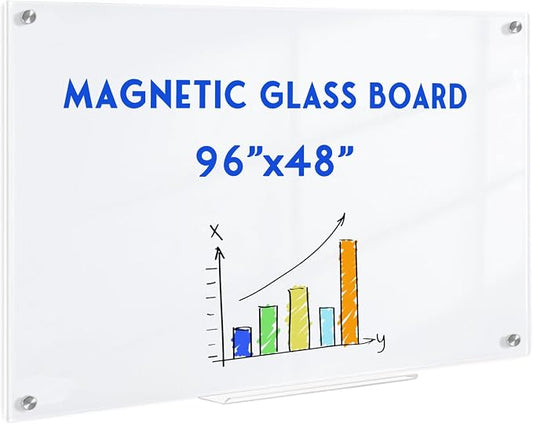 Magnetic Glass Whiteboard, Classroom by QUEENLINK