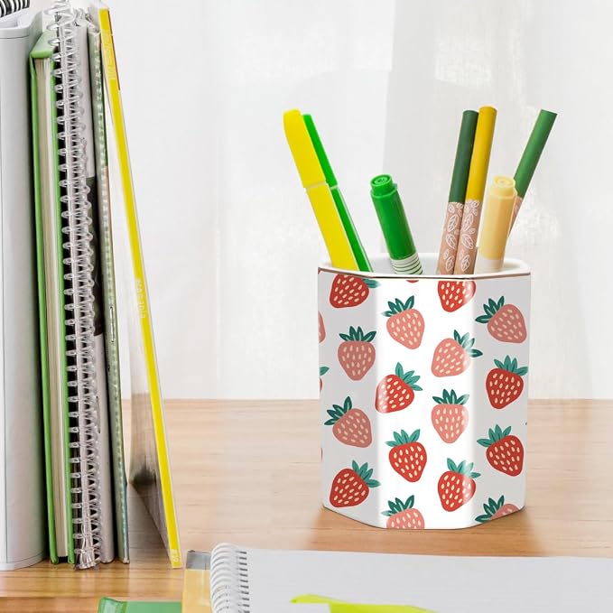 Ceramic Strawberries Pen Holder - Image 4