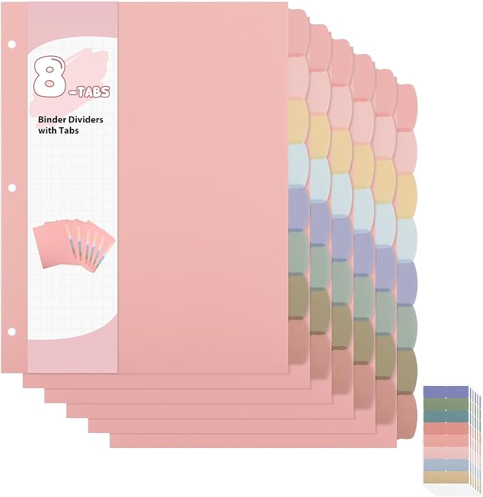 6 Sets of 48Pcs Binder Dividers by Prudiut