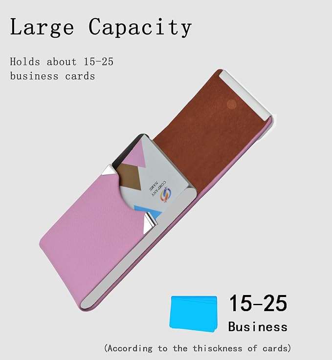 Business Card Holder with Ultra Slim Design, Business Card Case with Premium PU - Image 4