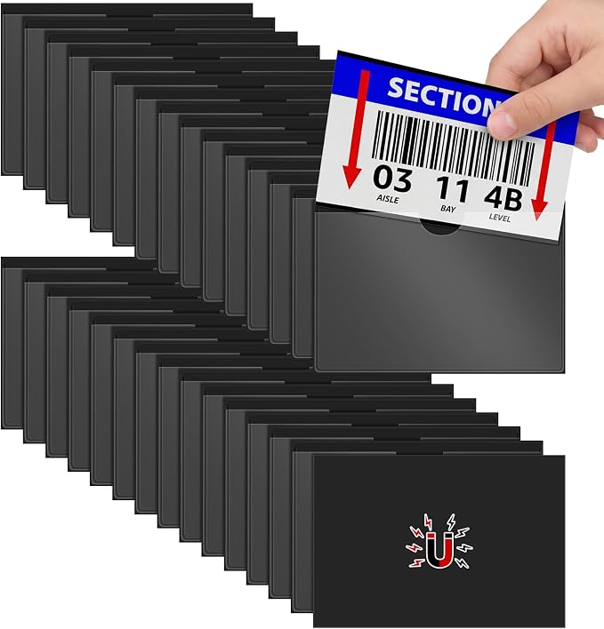 Gilprop 30 Pcs Magnetic Label Holders Pallet Rack 5 x 3 Inch Magnetic Labels by Gilprop