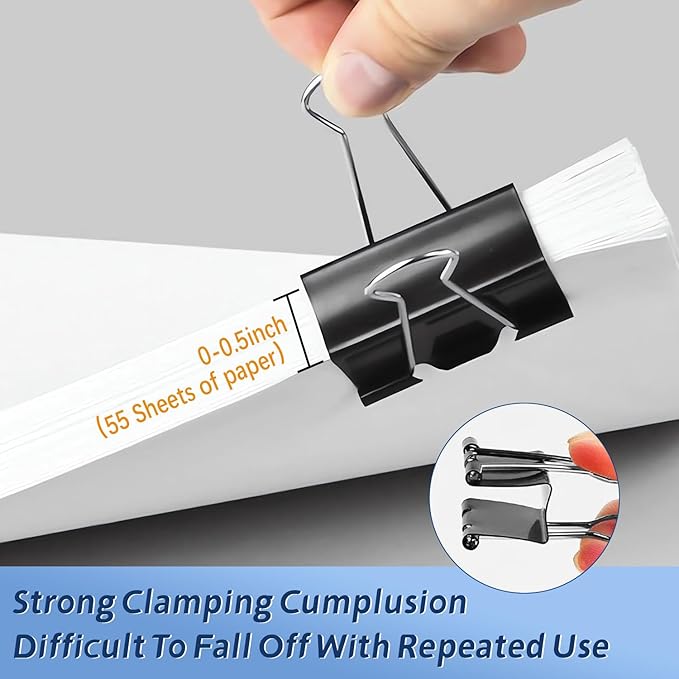 Medium Binder Clips, Medium Paper Clips, Office Clips, - Image 4