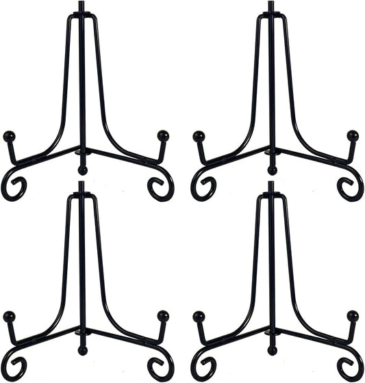 HENABLE 4PCS Premium Black Iron Plate Stands by HENABLE