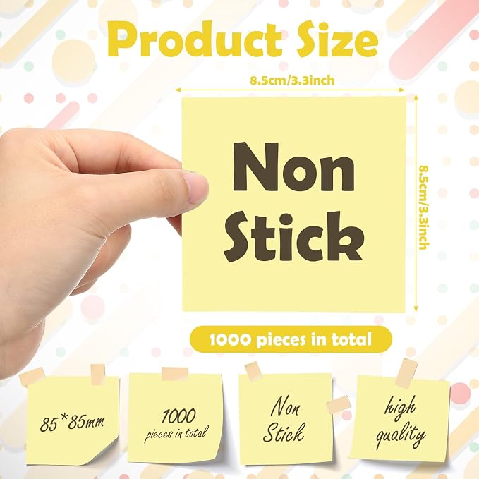 Resurhang 1000 Pieces Small Note Pad 3.4 Inch x 3.4 Inch Square Memo Cube - Image 2