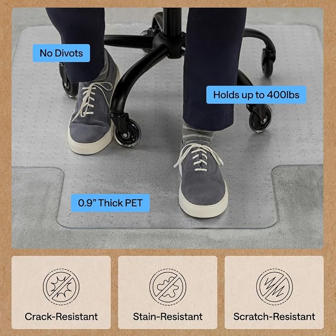 GORILLA GRIP Slip Resistant Clear Office Chair Mat - Image 4