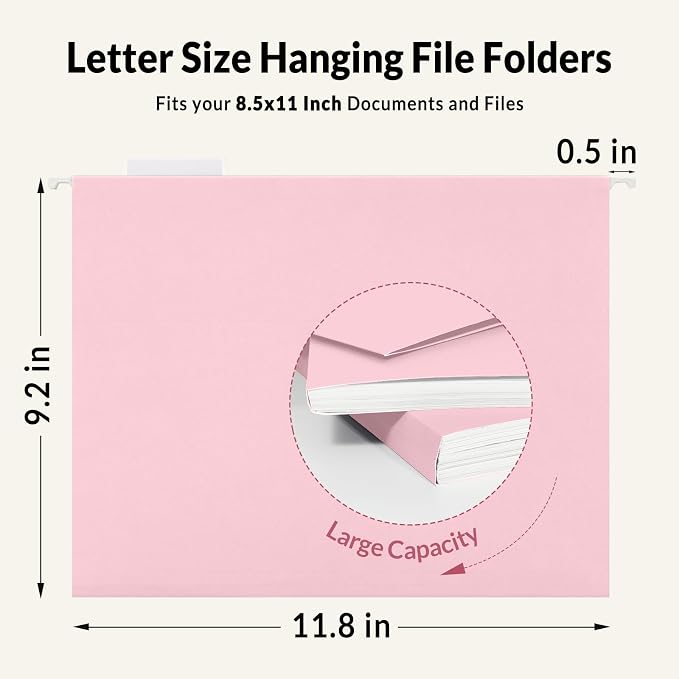 SUNEE 6 Pack Hanging File Folders, Hanging File Folders Letter Size - Image 5