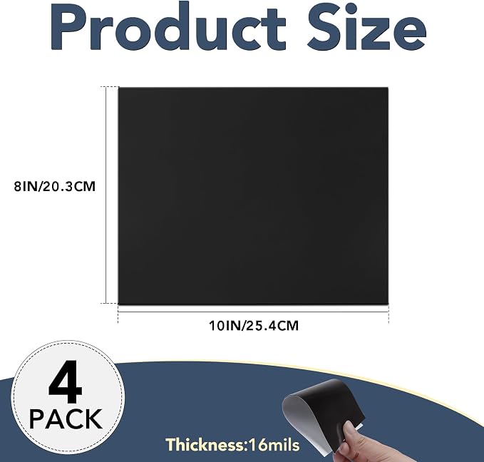 DIYMAG 4Pack Magnetic Adhesive Sheets Photo Mat, Flexible Magnetic Sheets - Image 2