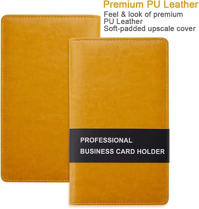 Sooez Leather Professional Business Card Book Holder Organizer, 240 Capacity - Image 2