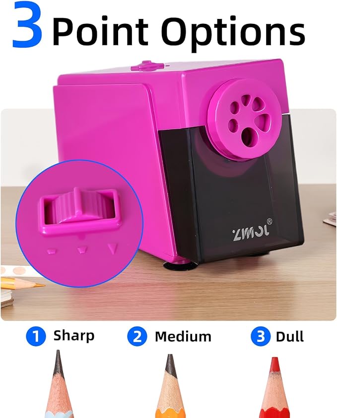 ZMOL Heavy Duty Electric Pencil Sharpener, 6-Hole Classroom Pencil Sharpener - Image 10