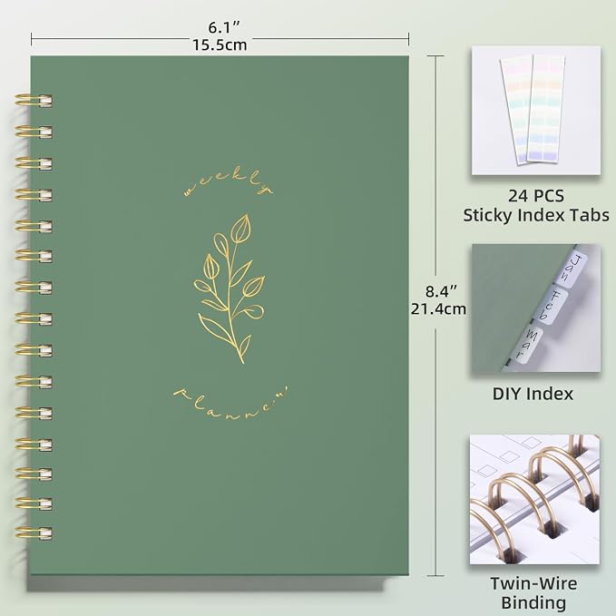 Undated Weekly and Monthly Planner Spiral Bound- Weekly Goals Notebook - Image 5