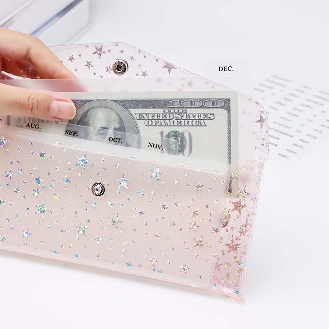 NatSumeBasics 6-Tab Pink Cash Envelope Stuffing Wallet - Image 6
