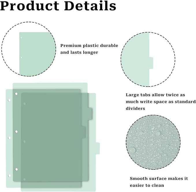 3 Ring Dark Green Binder Dividers - Image 4
