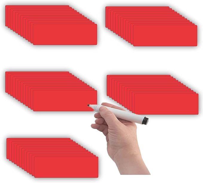 STTMGN Magnetic Labels Dry Erase, Write On Magnets by MagneticPictureFrameandMagneticLabels