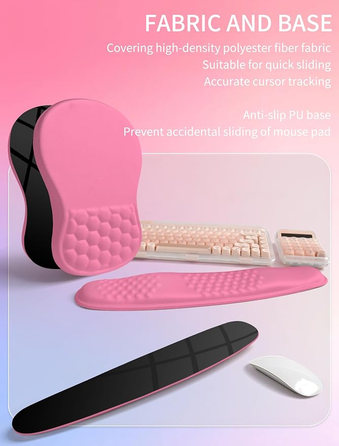 Hokafenle 2in1 Combination, Wave Keyboard Wrist Rest and Ergonomic Curvature - Image 6