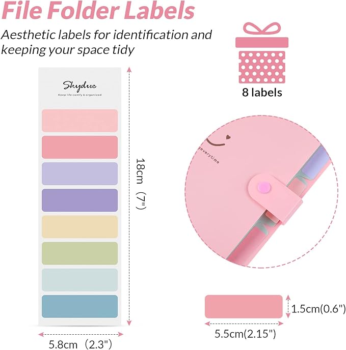 SKYDUE Expanding File Folder 5 Pockets, Skydue Letter A4 Paper Accordion - Image 3