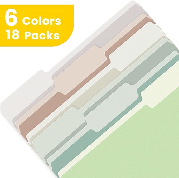 SUNEE File Folders, 18 Pack Manilla Folders 8.5 x 11, Colored File Folders Home - Image 4