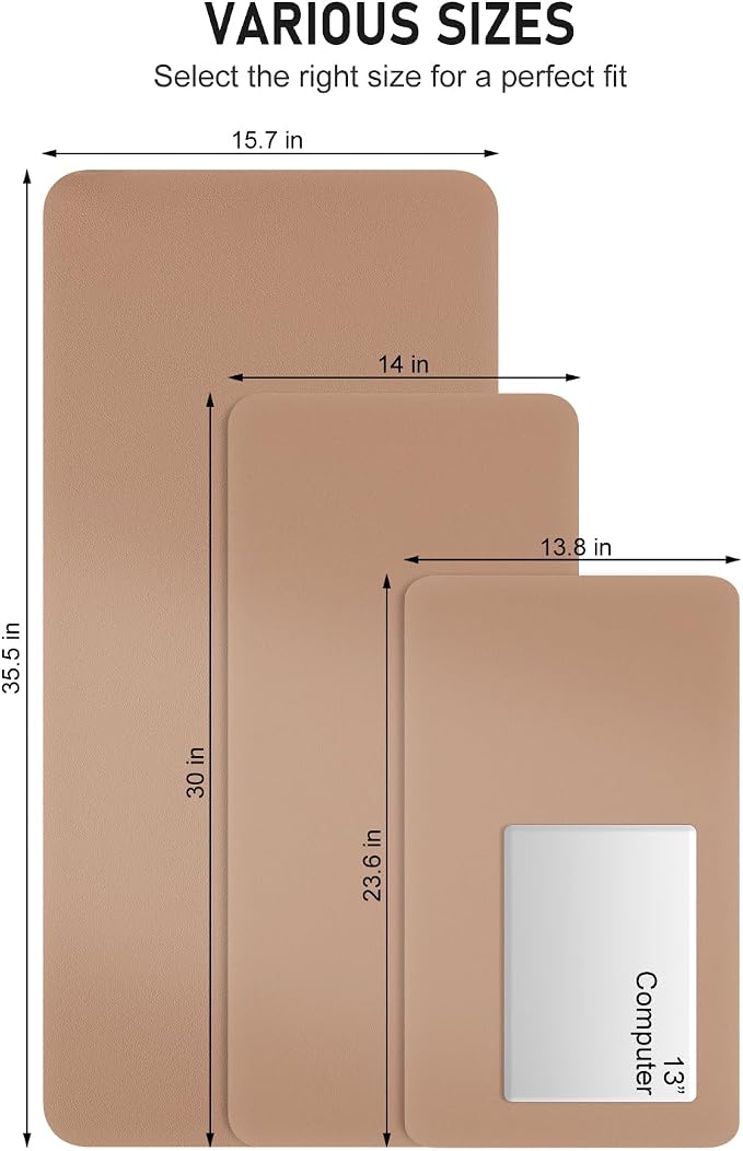 Desk Pad, 23.6" x 13.8" PU Leather Non-Slip Desk Mat Large Mouse Pad - Image 6