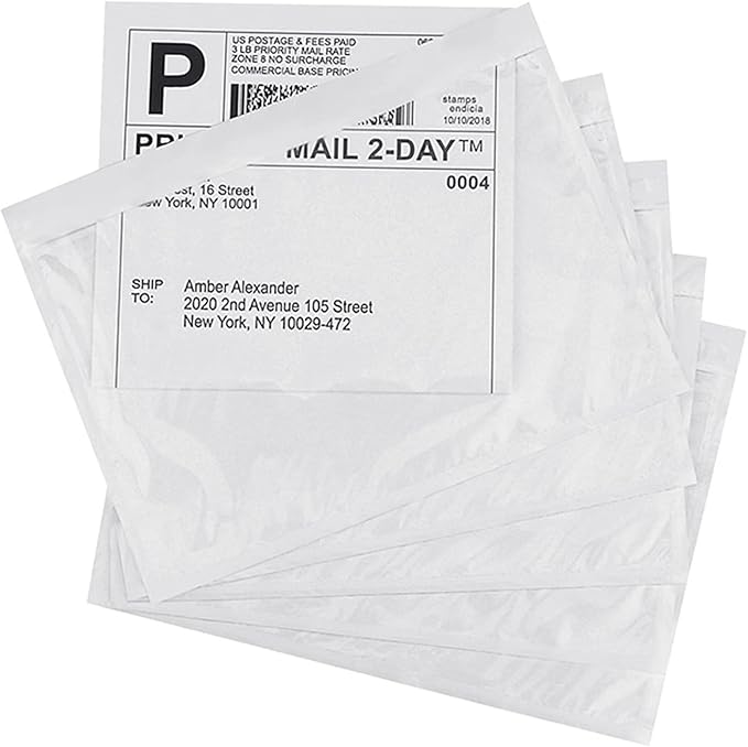 LabelMore 7.5" x 5.5" Clear Plastic Adhesive Packing List Mailing Shipping by LabelMore