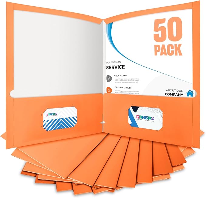 BIBRADAA® 50 Packs Orange Folders by BIBRADAA