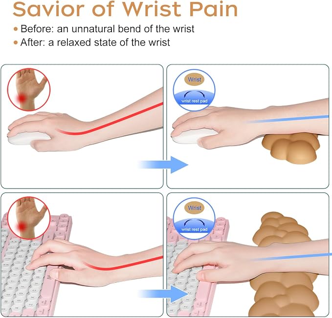 JIKIOU Upgrade Leather Cloud Keyboard Wrist Rest, Cloud Wrist Rest - Image 6