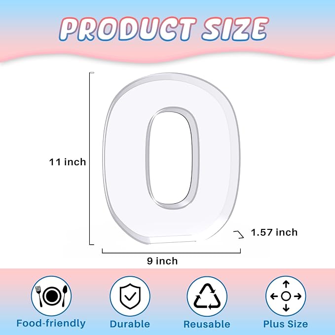 11" Acrylic Letter Charcuterie Box, Reusable Fillable Alphabet Number Shaped - Image 2