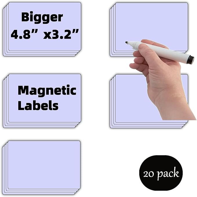 Purple Magnetic Labels for Metallic Whiteboard, Sticky Dry Erase Magnets Fridge - Image 4
