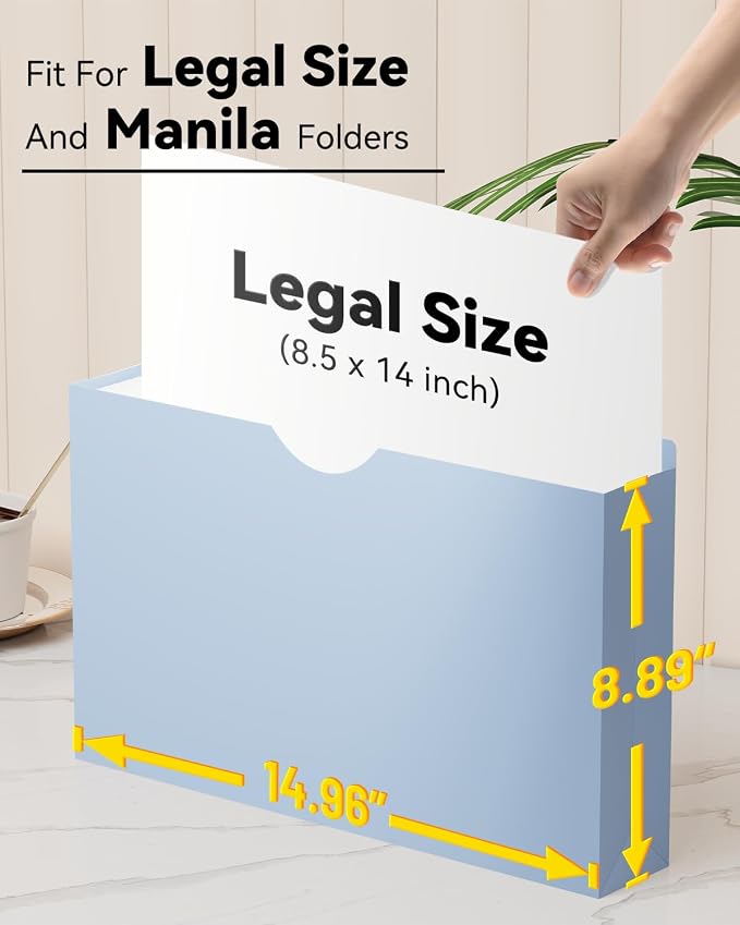 ANSOOK Plastic Manila File Jackets & File Pockets, Extra Capacity 2" Legal Size - Image 3