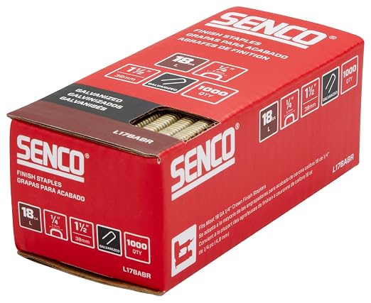 SENCO L17BABR 18 Gauge, 1/4" Crown Finish Staples, 1 1/2" Length, Galvanized 1 - Image 3