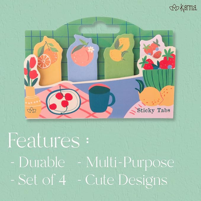 Karma, 100 Sticky Paper Tabs, Cute Page Markers, Sticky Index Tabs, Colorful - Image 3