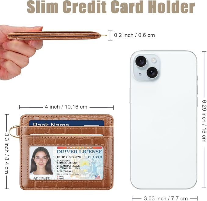 Slim Credit Card Holder Crocodile Wallet Women Thin Alligator Wallets RFID - Image 3