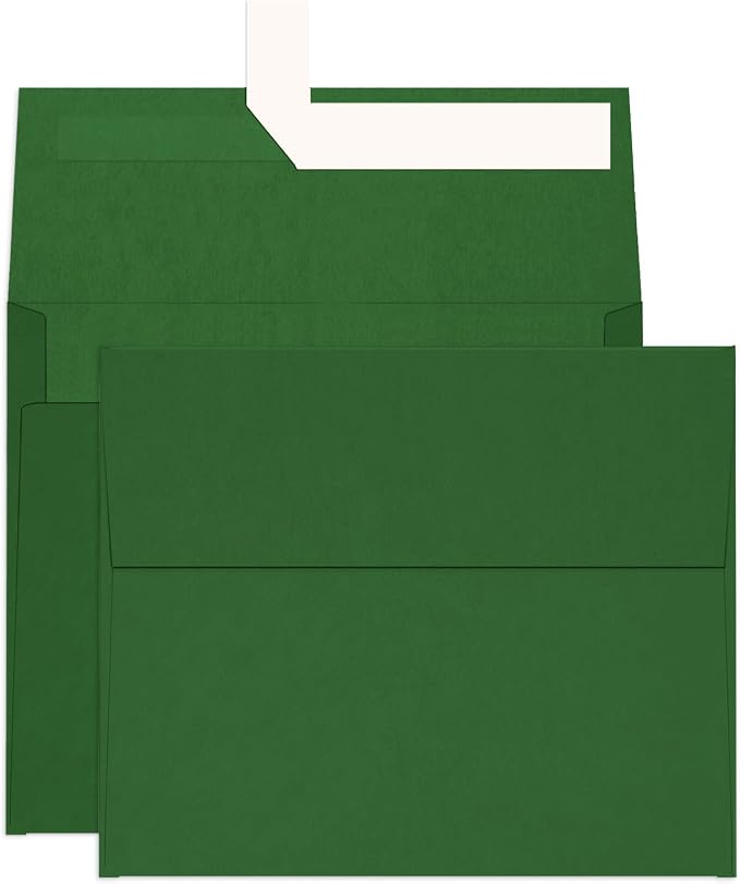 Dark Green Envelopes A2 100 Pack Self Seal, Goefun 120 GSM Printable Invitation by Goefun