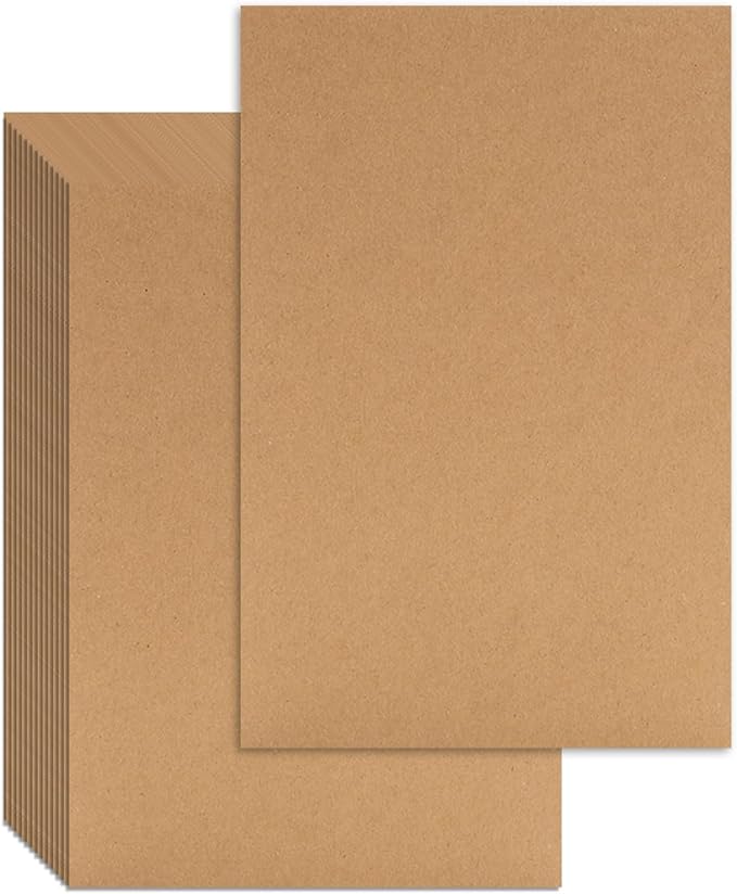 25 Pcs Book Board, Binder Board, Cover Board, Heavy Duty Chipboard for Book Binding, DIY Cardboard (Brown, A5 80PT)-DeskLoop Office