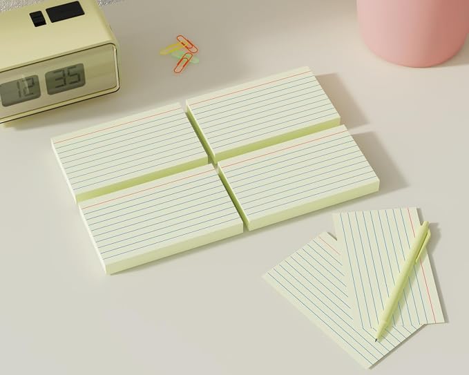 YIZUUN Cream Index Cards 3x5, 200 Pack, Ruled Index Cards, Flash Cards - Image 5