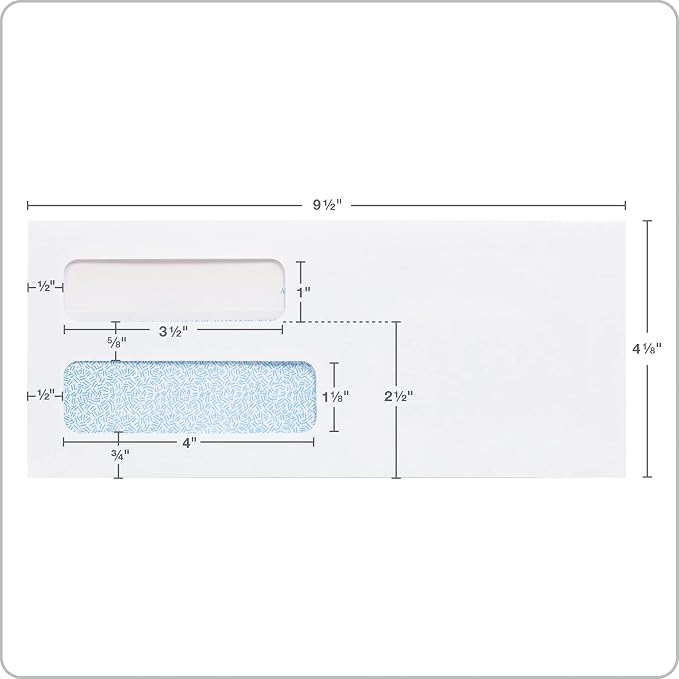 Columbian #10 Security Envelopes, 500 Pack, Double Window Self Seal Envelopes - Image 2