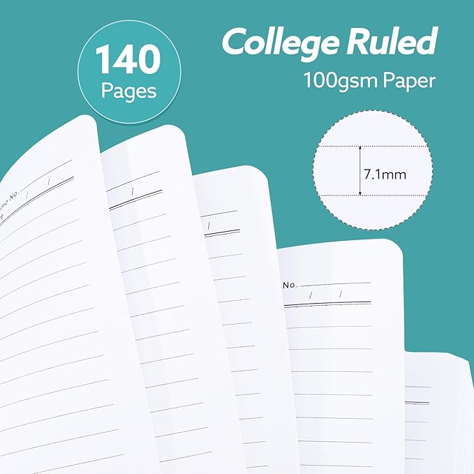 Lined Spiral Notebook, 140 Pages College Ruled Journal for Women A5 Journaling Notebooks for Work & Note Taking Perfect for Men Women Office Home School, 5.9" x 8.3" - Black Flower-DeskLoop Office