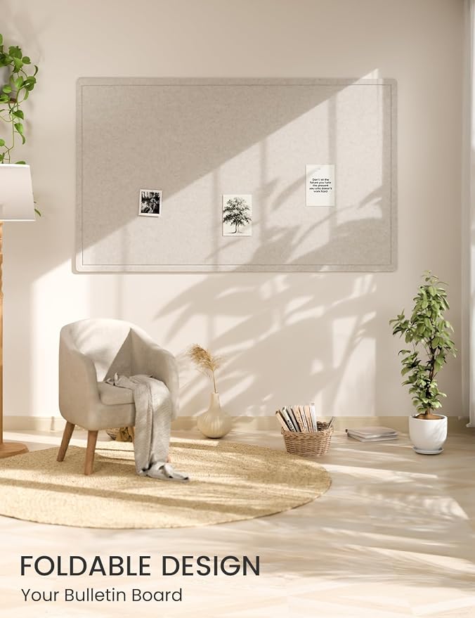 Fluxynara Large Bulletin Board, Foldable Felt Pin Board - Image 6