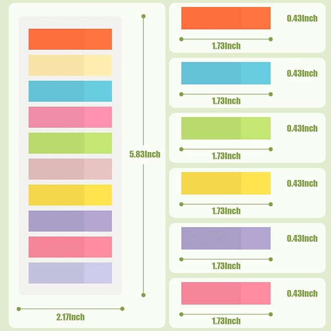 3600Pcs Multi-Colored Writeable and Repositionable Book Flags Strip - Annotating Tabs, Book Markers, Sticky Tabs, Morandi Page Markers-DeskLoop Office