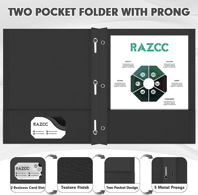 RAZCC 50 Pack Two Pocket Folders - Image 3