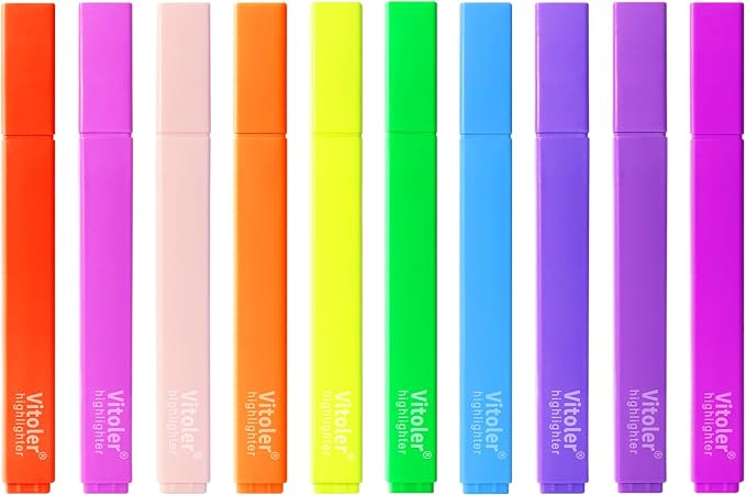 Piochoo Aesthetic Highlighters, Chisel Tip, Vibrant Colors, Pastel Highlighters by Piochoo