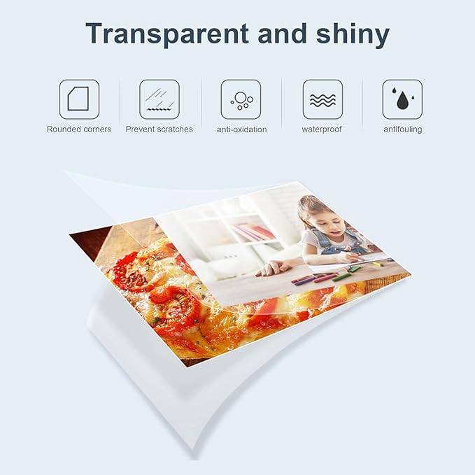 300 Pack 3 Mil Thermal Laminating Pouches, Plastic Laminating Sheets, 9 x 11.5 Inch, 5 x 7 Inch, 4 x 6 Inch, 3.7 x 5.3 Inch, 2.2 x 3.7 Inch for Letter, Photo, Note, ID Badge and Business Card Sizes-DeskLoop Office