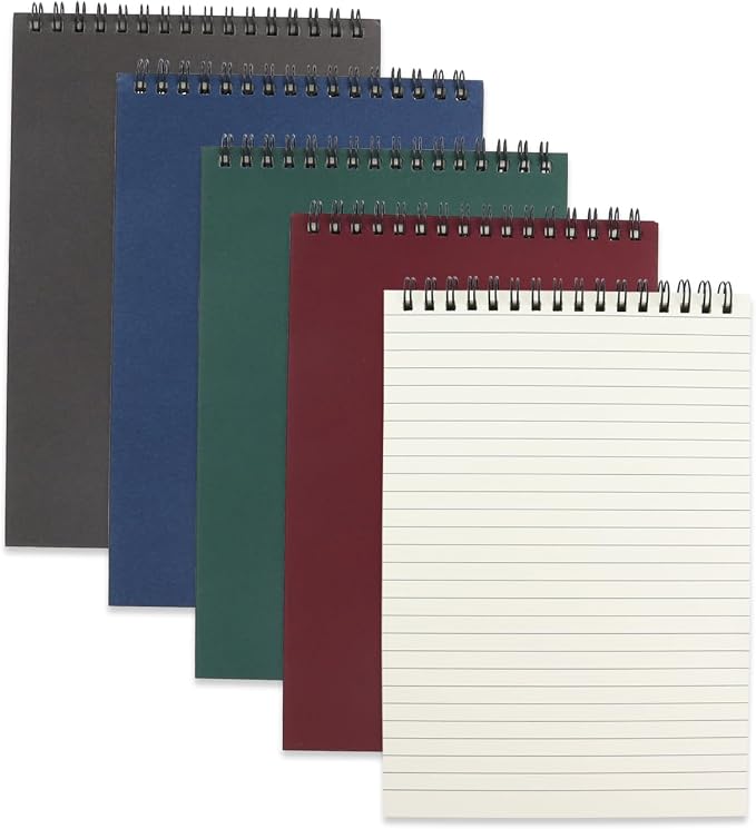 4 Pcs Top Bound Spiral Notebook, 8.3 inch x 5.8 inch, 60 Sheet, 7mm College by Aacehlh