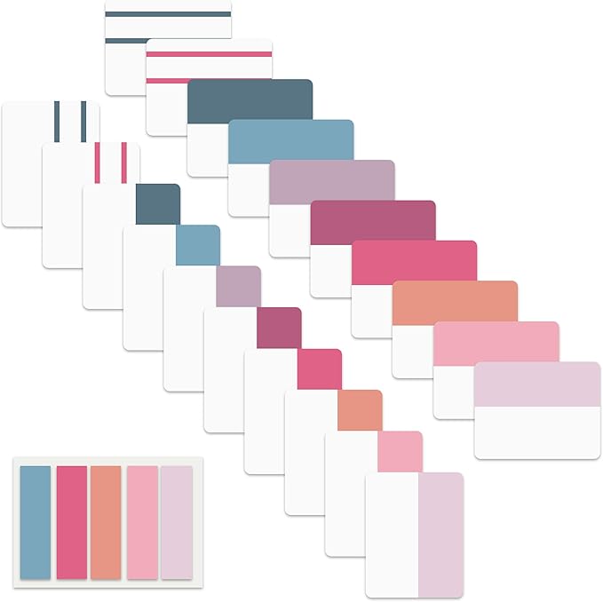 ELII 500 PCS Sticky Index Tabs 2 Inch Colorful Sticky Tabs for Notebooks, Page Markers Tabs for Binders-DeskLoop Office