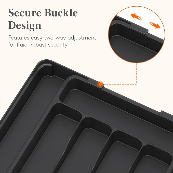 Lifewit Silverware Organizer for Drawer, Expandable Utensil Tray, BPA-Free - Image 4