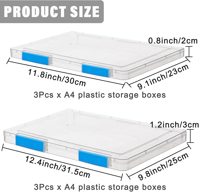 LonlyEagle 6 Pack A4 File Portable Project Case, Plastic Storage Box - Image 2