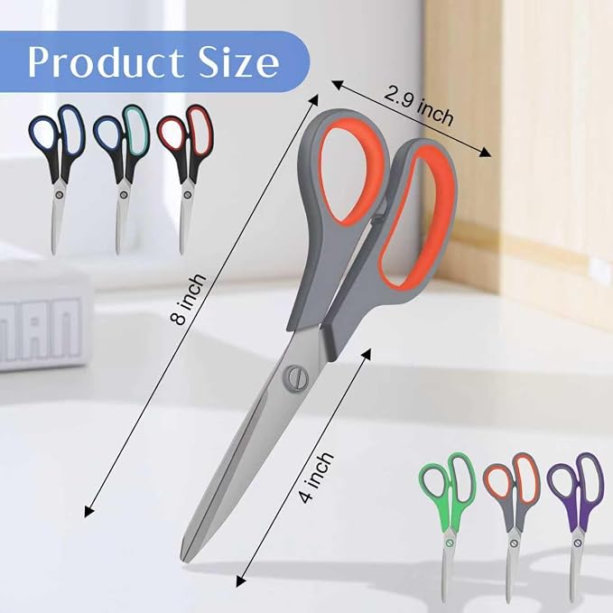 Scissors, Right/Left Handed, Soft-Grip Handles, Sharp Blade - Image 2